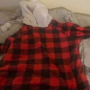 Red and black plaid hoodie